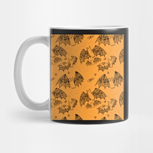 Orange and Black Lace Bats Mug